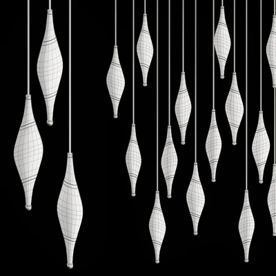 Drop pendant lamp with metal tips FAME — Ver 2