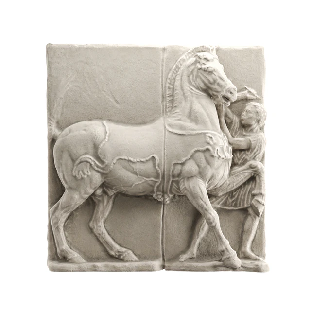 Horse and man wall classic relief — Скачать