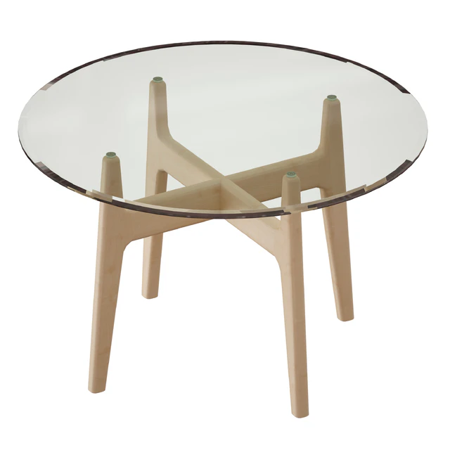 Tate 48 "Round Dining Table with Glass Top and Sand Base (Crate and Barrel) — Descargar