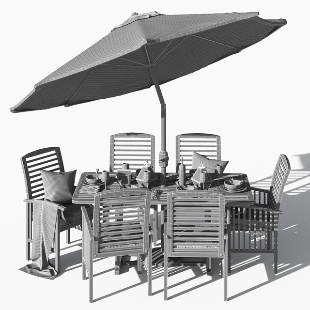 Brown Acacia 7- Piece Dining Set — Скачать