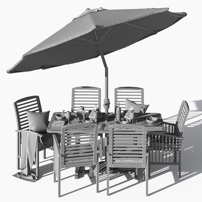 Brown Acacia 7- Piece Dining Set — Вид 2