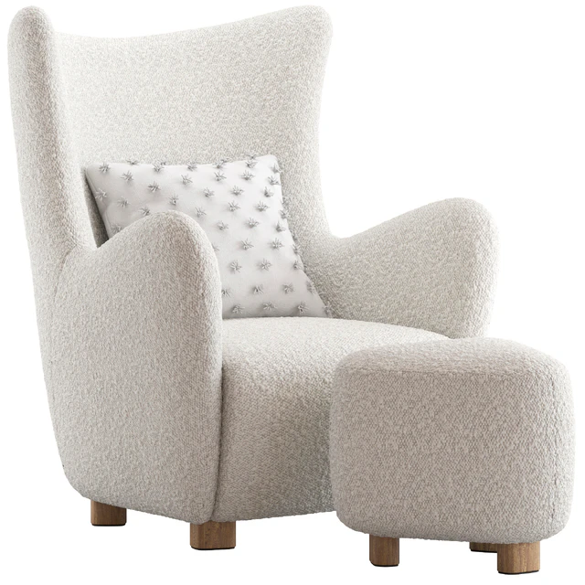 CB2 Bozzi Lounge Chair and Ottoman — Скачать
