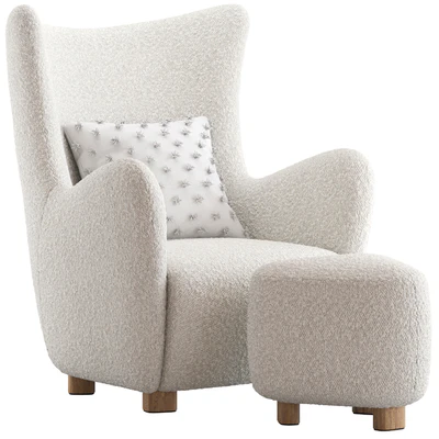 CB2 Bozzi Lounge Chair and Ottoman — Вид 1