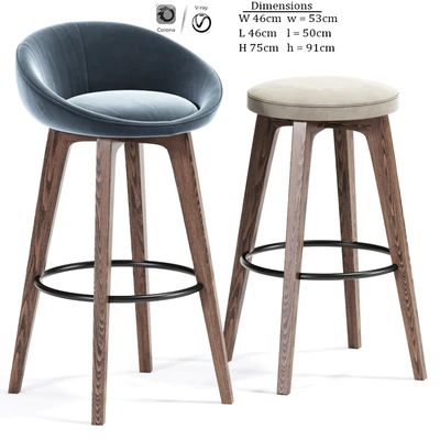 Bloom-Wa Bar Stool Set — Ver 1