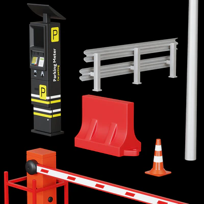 Road elements. Fences, traffic lights, cameras, parking meters. — Ver 2