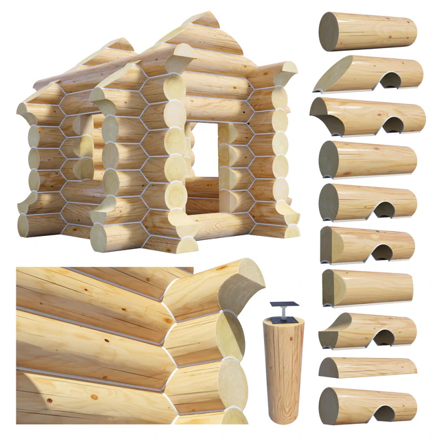 A set of logs to create the log cabins — Download
