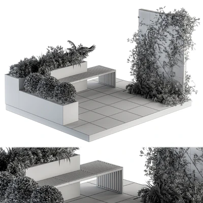Roof Garden and Landscape Furniture with Pergola 06 — Вид 3