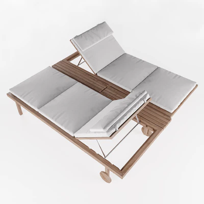 TRIBU Garden daybed with castors — Ver 2