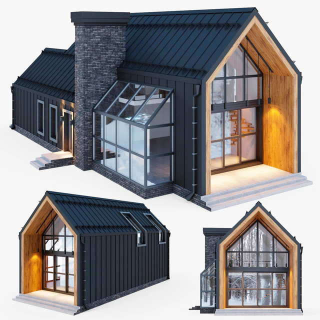 Barnhouse with stained glass windows — Descargar