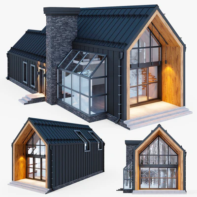 Barnhouse with stained glass windows — Ver 3