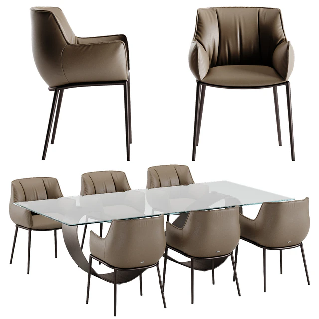 Cattelan Italia Butterfly table Rhonda chair set — Скачать