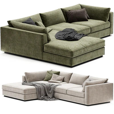 Oceanside Deep 2 Piece Left Arm Bumper Sectional Sofa — Ver 2