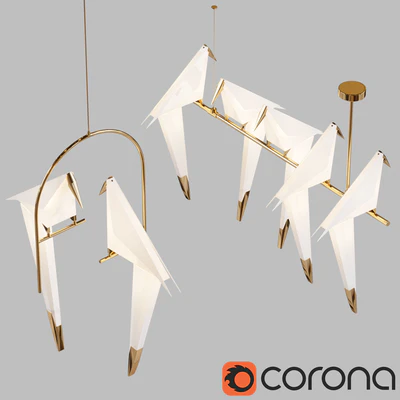 Perch light chandelier 5 and 2 heads — Ver 2