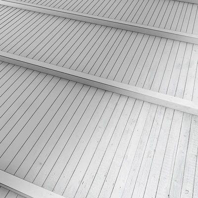 Wooden ceiling with beams (white wood) — Ver 2