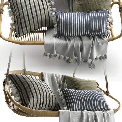 Hanging Rattan Bench Serena & Lily — Вид 2