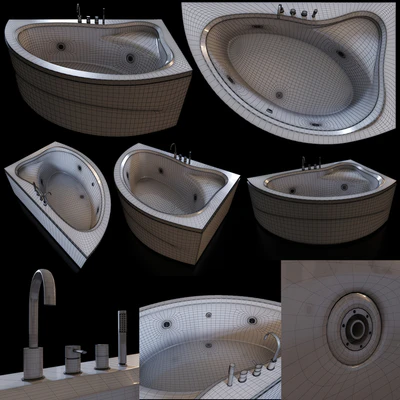 Acrylic corner bath Cezares Tebe 150x100 R — Ver 2