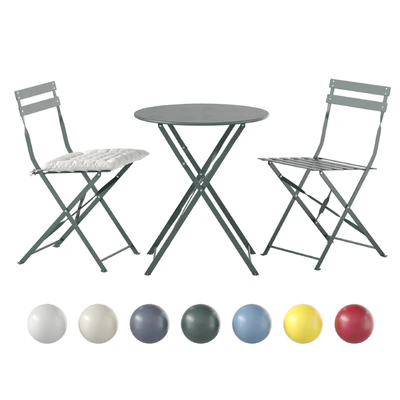 RIVE DROITE BISTRO SET SMALL metal table and chairs for outdoor garden patio bistro — скачать