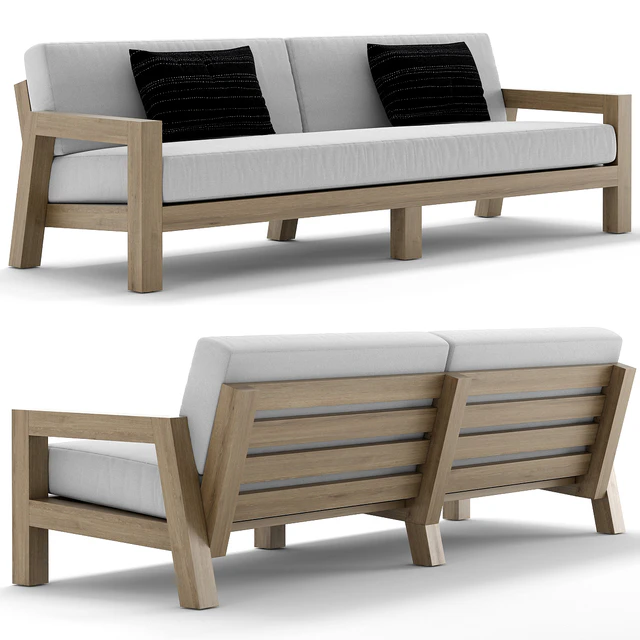 RH Outdoor Bonaire teak sofa — Descargar
