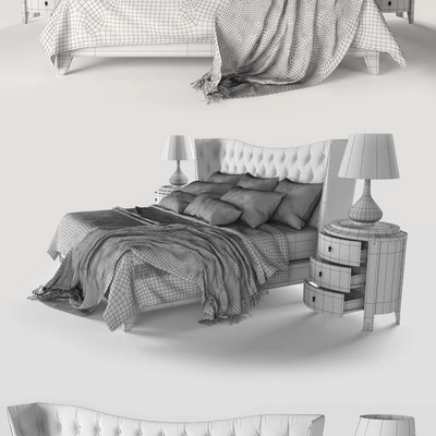 Bed with bedside tables Fratelli Barri Mestre — Ver 2