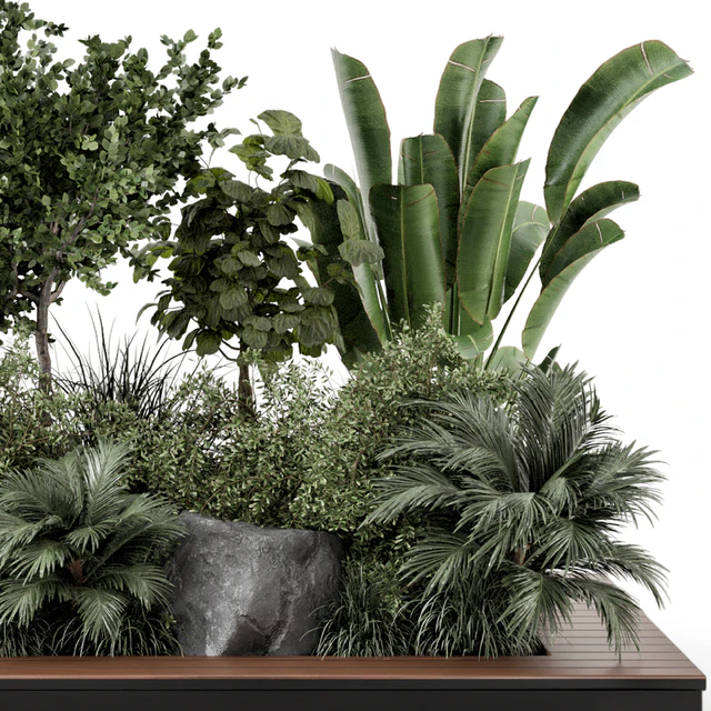 Outdoor Garden set bush and Tree - Garden Set 637 — Скачать