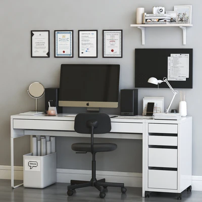 IKEA MICKE scandinavian office workplace set — Ver 2