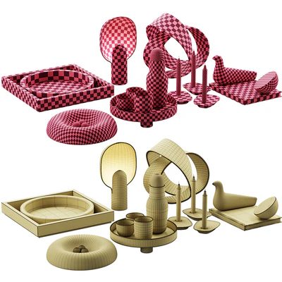 Living contemporary nature accessories decor set — Ver 2