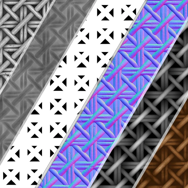 Woven bamboo & rattan cane material -vol.02 — Скачать