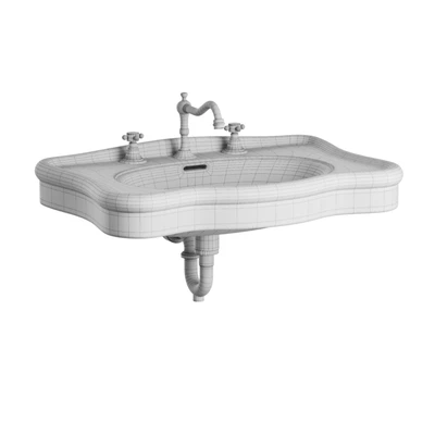 Bathroom Console Sink Deluxe Counter Top White Vitreous China — View 2