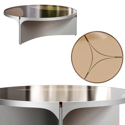 Glass and metal coffee table small model Gira — View 2