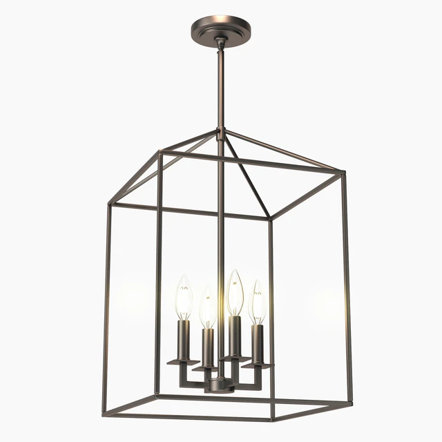 Ellis 4 - Light Lantern Rectangle Chandelier — Скачать