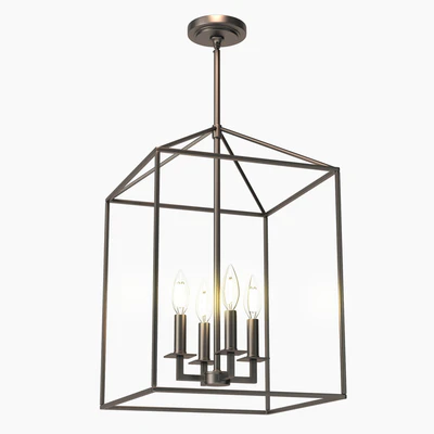 Ellis 4 - Light Lantern Rectangle Chandelier — Вид 2