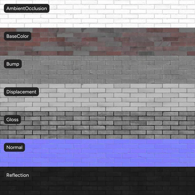 dragfaced running bond brick wall texture multicolored — Вид 2