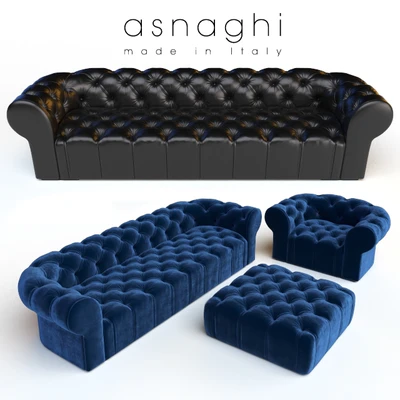 Asnaghi Magnum sofa & armchair & pouf — Ver 1
