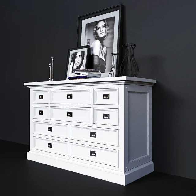 Chest of drawers Dantone Home Oxford white — Descargar