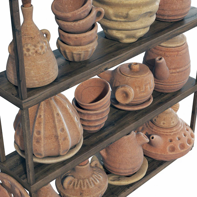 Dishes clay rack n9 / Clay crockery rack No. 9 — Descargar