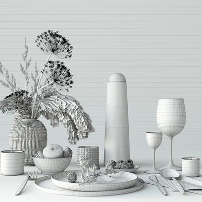 Tableware with heracleum — Ver 2