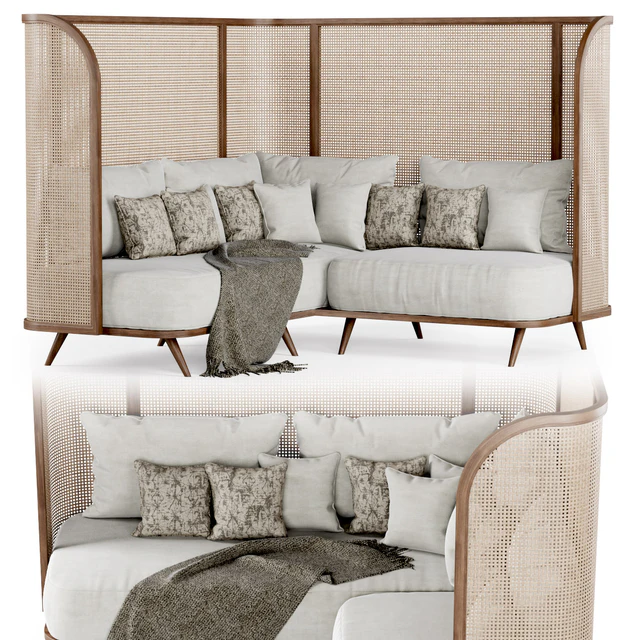 Corner garden sofa HLS high back / Rattan corner sofa — Descargar