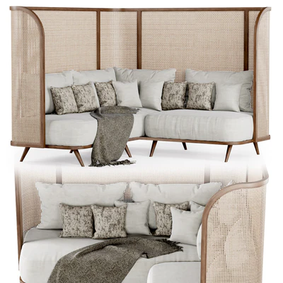 Corner garden sofa HLS high back / Rattan corner sofa — Ver 2