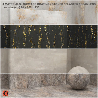4 materials (seamless) - stone, plaster - set 5 — Ver 1