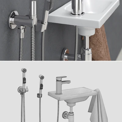 Hygienic shower with washbasin Ravak — Ver 2