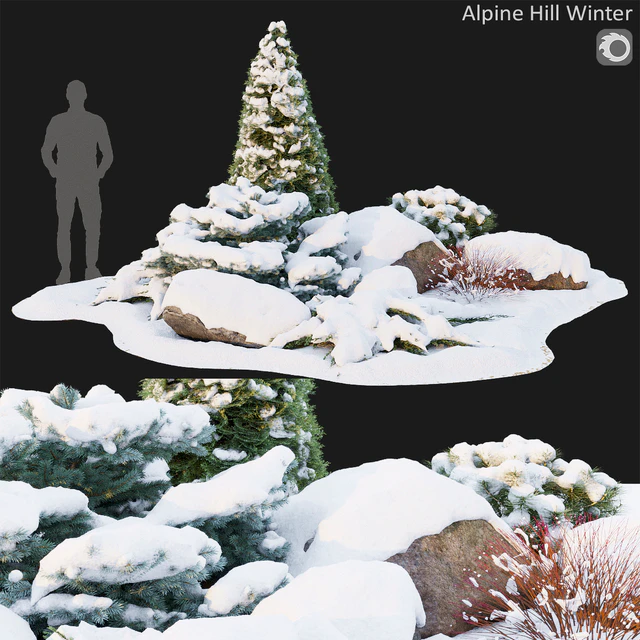 Winter Alpine hill — Скачать