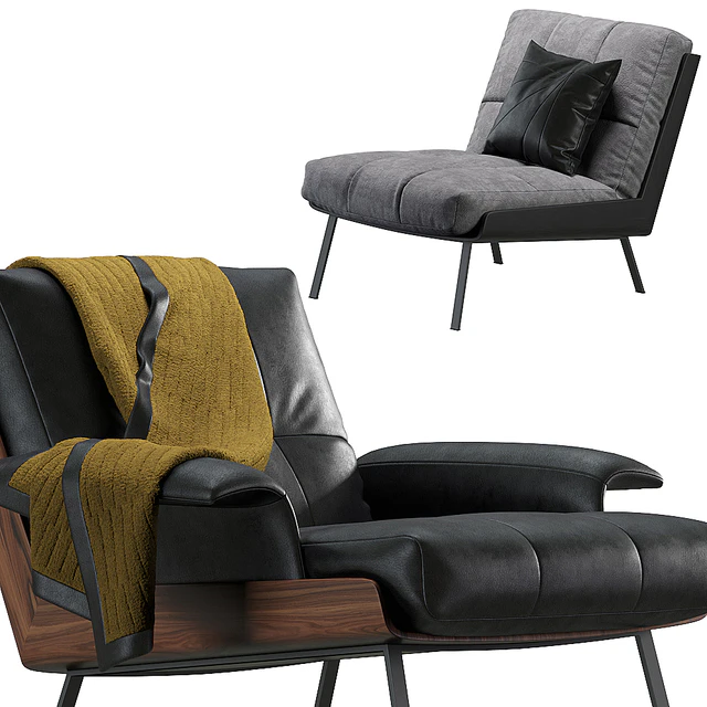 Daiki armchair by Minotti 2 version — Скачать