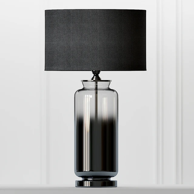 Cox & Cox Gray Smoke Glass Table Lamp — Descargar