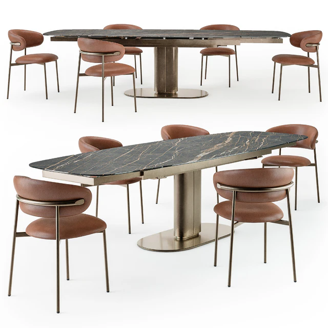 Calligaris Cameo table open Oleandro chair — Descargar