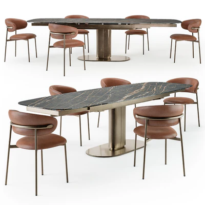 Calligaris Cameo table open Oleandro chair — Ver 1