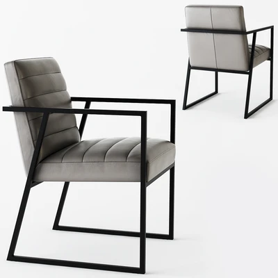 C & B Channel Leather Arm Chair — Ver 3