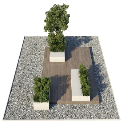 Backyard - Urban Environment Urban Furniture Green Benches 18 corona — Ver 3