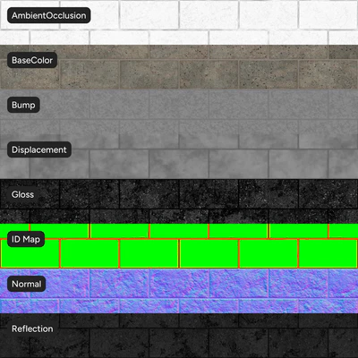 split face running concrete block wall texture brown — View 2
