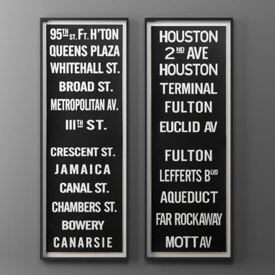 RH SUBWAY SIGN ART SET — Ver 2