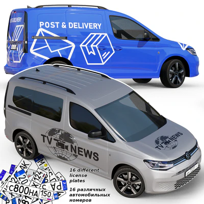 Среднеполигональный автомобиль Volkswagen Caddy 2022 — Вид 4